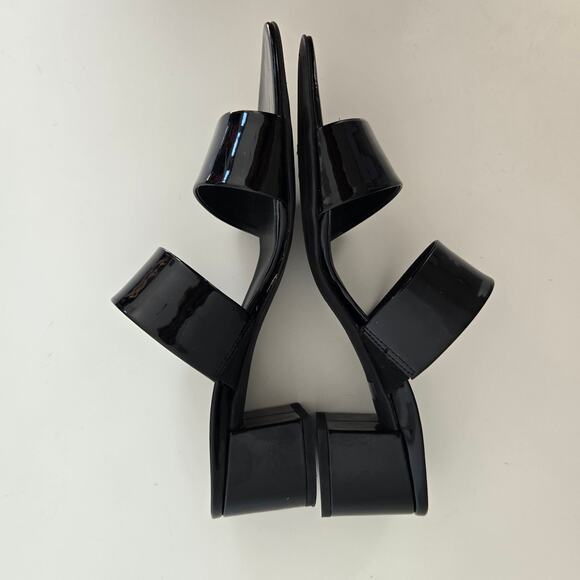 Paul Green Meg Slide Sandals Black Patent Leather Block Heel Summer Women 36 - Picture 4 of 10